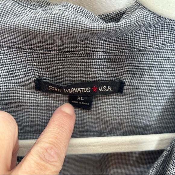 John Varvatos gray micro houndstooth button up shirt long sleeve - Picture 4 of 9